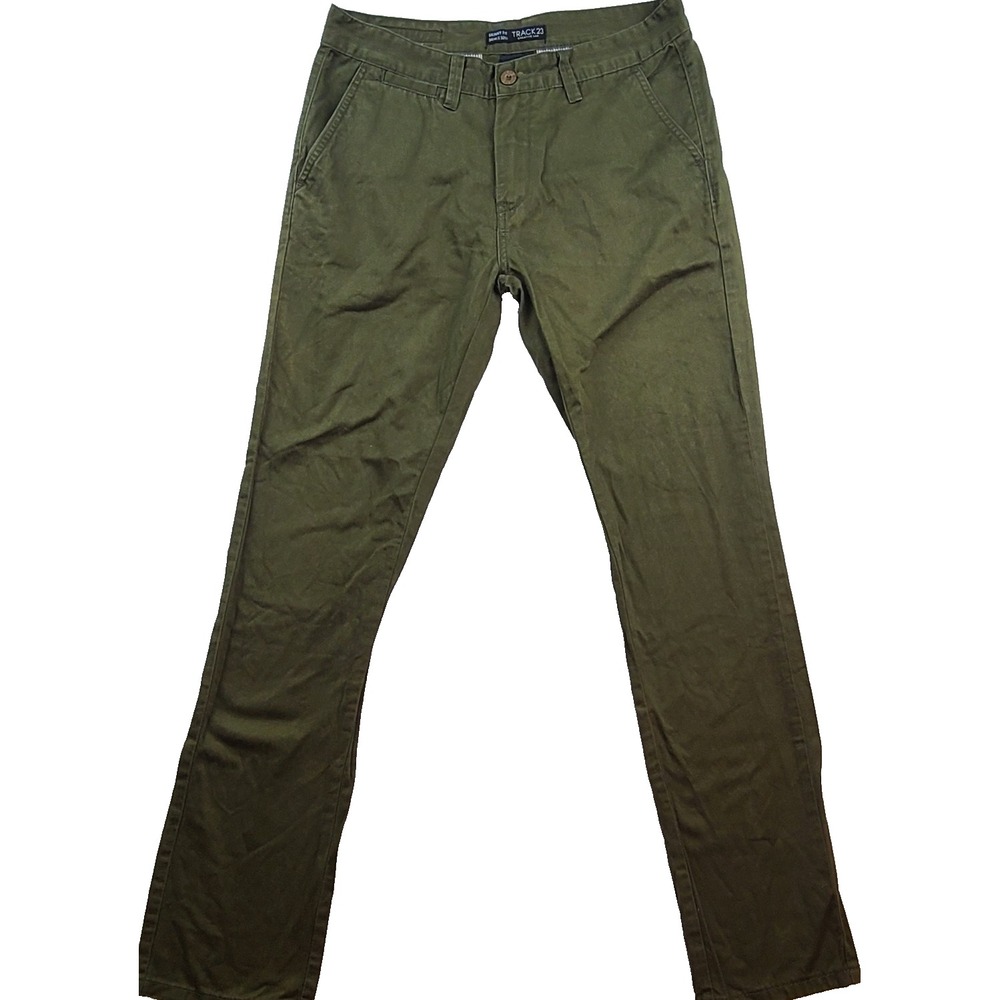 Track23 Creative Lab Men’s Chino Pants 34x32 Olive Green Skinny Workwear Fit